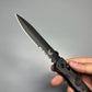 Benchmade Greg Thompson SOCP Folding Knife 4.47" D2 Black Cerakote Spear Point Combo Blade, Black CF-Elite Handles, Carbide Glass Breaker - 391SBK