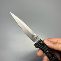 Benchmade 417 Fact Folding Knife 3.95" S30V Satin Plain Blade, Black Aluminum Handles