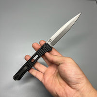 Benchmade 417 Fact Folding Knife 3.95" S30V Satin Plain Blade, Black Aluminum Handles