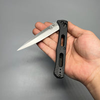 Benchmade 417 Fact Folding Knife 3.95" S30V Satin Plain Blade, Black Aluminum Handles