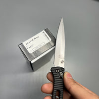 Benchmade 417 Fact Folding Knife 3.95" S30V Satin Plain Blade, Black Aluminum Handles