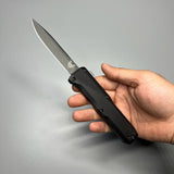 Benchmade 4600DLC Phaeton AUTO OTF Knife 3.45" Black S30V Drop Point Blade, Black Aluminum Handles