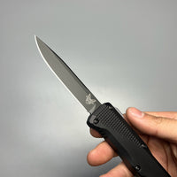 Benchmade 4600DLC Phaeton AUTO OTF Knife 3.45" Black S30V Drop Point Blade, Black Aluminum Handles