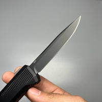 Benchmade 4600DLC Phaeton AUTO OTF Knife 3.45" Black S30V Drop Point Blade, Black Aluminum Handles