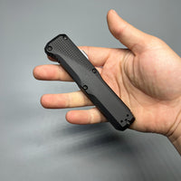 Benchmade 4600DLC Phaeton AUTO OTF Knife 3.45" Black S30V Drop Point Blade, Black Aluminum Handles
