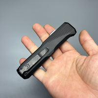 Benchmade 4600DLC Phaeton AUTO OTF Knife 3.45" Black S30V Drop Point Blade, Black Aluminum Handles