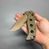 Benchmade 275SFE-2 Shane Sibert Adamas Folding Knife 3.78" CruWear Flat Dark Earth Combo Blade, OD Green G10 Handles, Ballistic Nylon Sheath