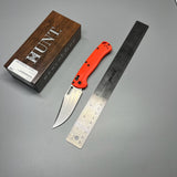 Benchmade Hunt Taggedout AXIS Folding Knife 3.5" CPM-154 Stonewashed Clip Point Blade, Orange Grivory Handles - 15535