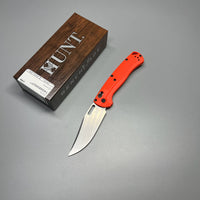 Benchmade Hunt Taggedout AXIS Folding Knife 3.5" CPM-154 Stonewashed Clip Point Blade, Orange Grivory Handles - 15535