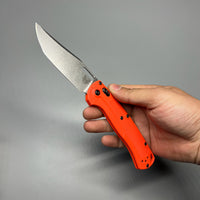 Benchmade Hunt Taggedout AXIS Folding Knife 3.5" CPM-154 Stonewashed Clip Point Blade, Orange Grivory Handles - 15535