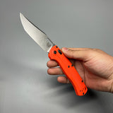 Benchmade Hunt Taggedout AXIS Folding Knife 3.5" CPM-154 Stonewashed Clip Point Blade, Orange Grivory Handles - 15535