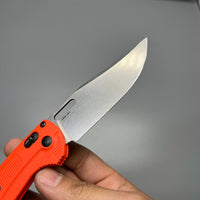 Benchmade Hunt Taggedout AXIS Folding Knife 3.5" CPM-154 Stonewashed Clip Point Blade, Orange Grivory Handles - 15535