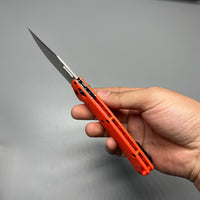Benchmade Hunt Taggedout AXIS Folding Knife 3.5" CPM-154 Stonewashed Clip Point Blade, Orange Grivory Handles - 15535