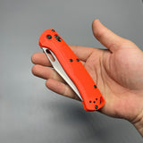 Benchmade Hunt Taggedout AXIS Folding Knife 3.5" CPM-154 Stonewashed Clip Point Blade, Orange Grivory Handles - 15535