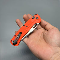 Benchmade Hunt Taggedout AXIS Folding Knife 3.5" CPM-154 Stonewashed Clip Point Blade, Orange Grivory Handles - 15535