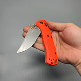 Benchmade Hunt Taggedout AXIS Folding Knife 3.5" CPM-154 Stonewashed Clip Point Blade, Orange Grivory Handles - 15535