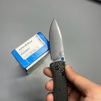 Benchmade 535-3 Bugout AXIS Folding Knife 3.24" S90V Satin Plain Blade, Carbon Fiber Handles