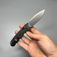 Benchmade Mini Bugout AXIS Folding Knife 2.82" S90V Satin Plain Blade, Carbon Fiber Handles - 533-3