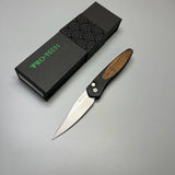 Pro-Tech Newport Automatic Knife bocote wood (3" Stonewash) 3427-b