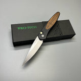 Pro-Tech Newport Automatic Knife bocote wood (3" Stonewash) 3427-b