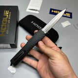 Hogue Collector Series Counterstrike OTF AUTO Knife 3.35" CPM-MagnaCut Tumble Finish Double-Edge Dagger Blade, Carbon Fiber and Black Aluminum Handles - 34890-LIM