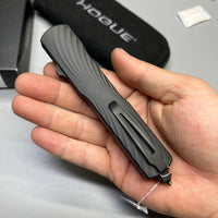 Hogue Collector Series Counterstrike OTF AUTO Knife 3.35" CPM-MagnaCut Tumble Finish Double-Edge Dagger Blade, Carbon Fiber and Black Aluminum Handles - 34890-LIM
