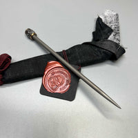 Bastinelli Creations Titanium Short Chopstick Spike, 5.95" Overall, 2 Saints Tactical Bronze Handle