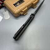Medford Marauder-H Frame Lock Knife Tumbled Ti PVD Hardware (3.75" Black 3V)
