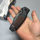 SIG Sauer by Hogue K320 AXG Pro Folding Knife 3.5" S30V Black Cerakote Tanto Blade, Black Aluminum Handles Walnut Wood Inserts 36367