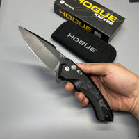 Hogue X5 Flipper 4" Black CPM-154 Spear Point Blade, Black Aluminum Handles 34559