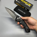 Hogue X5 Flipper 4" Black CPM-154 Spear Point Blade, Black Aluminum Handles 34559