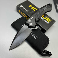Hogue X5 Flipper 4" Black CPM-154 Spear Point Blade, Black Aluminum Handles 34559