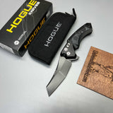 Hogue X5 Flipper 3.5" Black CPM-154 Modified Wharncliffe Blade, Black Aluminum Handles with G-Mascus Inlays - 34569