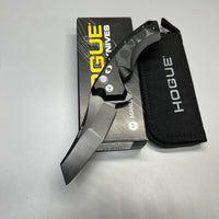 Hogue X5 Flipper 3.5" Black CPM-154 Modified Wharncliffe Blade, Black Aluminum Handles with G-Mascus Inlays - 34569