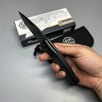 SIG Sauer by Hogue K320 AXG Pro ABLE Lock Folding Knife 3.5" S30V Black Cerakote  Aluminum Handles Black G10 36374