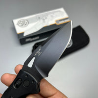 SIG Sauer by Hogue K320 AXG Pro ABLE Lock Folding Knife 3.5" S30V Black Cerakote  Aluminum Handles Black G10 36374