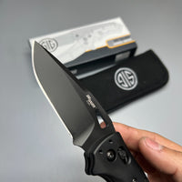 SIG Sauer by Hogue K320 AXG Pro ABLE Lock Folding Knife 3.5" S30V Black Cerakote  Aluminum Handles Black G10 36374