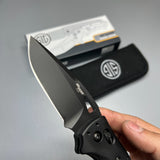 SIG Sauer by Hogue K320 AXG Pro ABLE Lock Folding Knife 3.5" S30V Black Cerakote  Aluminum Handles Black G10 36374