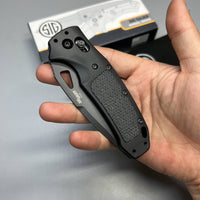 SIG Sauer by Hogue K320 AXG Pro ABLE Lock Folding Knife 3.5" S30V Black Cerakote  Aluminum Handles Black G10 36374