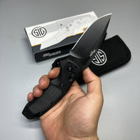 SIG Sauer by Hogue K320 AXG Pro ABLE Lock Folding Knife 3.5" S30V Black Cerakote  Aluminum Handles Black G10 36374