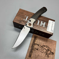 Benchmade Hunt Crooked River Folding 4.00" S30V Clip Point Blade, Dymondwood Handles with Aluminum Bolsters - 15080-2
