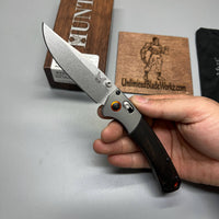 Benchmade Hunt Crooked River Folding 4.00" S30V Clip Point Blade, Dymondwood Handles with Aluminum Bolsters - 15080-2