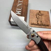 Benchmade Hunt Crooked River Folding 4.00" S30V Clip Point Blade, Dymondwood Handles with Aluminum Bolsters - 15080-2