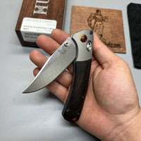 Benchmade Hunt Crooked River Folding 4.00" S30V Clip Point Blade, Dymondwood Handles with Aluminum Bolsters - 15080-2