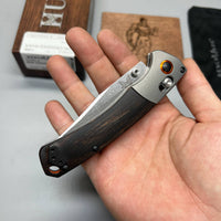 Benchmade Hunt Crooked River Folding 4.00" S30V Clip Point Blade, Dymondwood Handles with Aluminum Bolsters - 15080-2