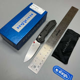 Benchmade Mini Freek Folding Knife 3" S90V Satin Plain Blade, Carbon Fiber Handles, True Red Accents - 565-1