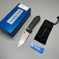 Benchmade Mini Freek Folding Knife 3" S90V Satin Plain Blade, Carbon Fiber Handles, True Red Accents - 565-1