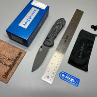 Benchmade Freek Folding Knife 3.6" Black Cerakoted CPM-M4 Plain Blade, Black/Gray G10 Handles - 560BK-1