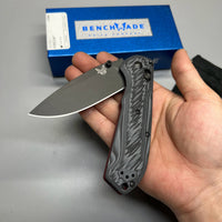Benchmade Freek Folding Knife 3.6" Black Cerakoted CPM-M4 Plain Blade, Black/Gray G10 Handles - 560BK-1