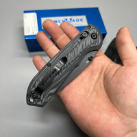 Benchmade Freek Folding Knife 3.6" Black Cerakoted CPM-M4 Plain Blade, Black/Gray G10 Handles - 560BK-1